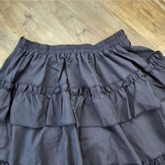 🩵NWT Black Adjustable Hi-Low Ruffled Steampunk Skirt Small - Picture 7 of 11